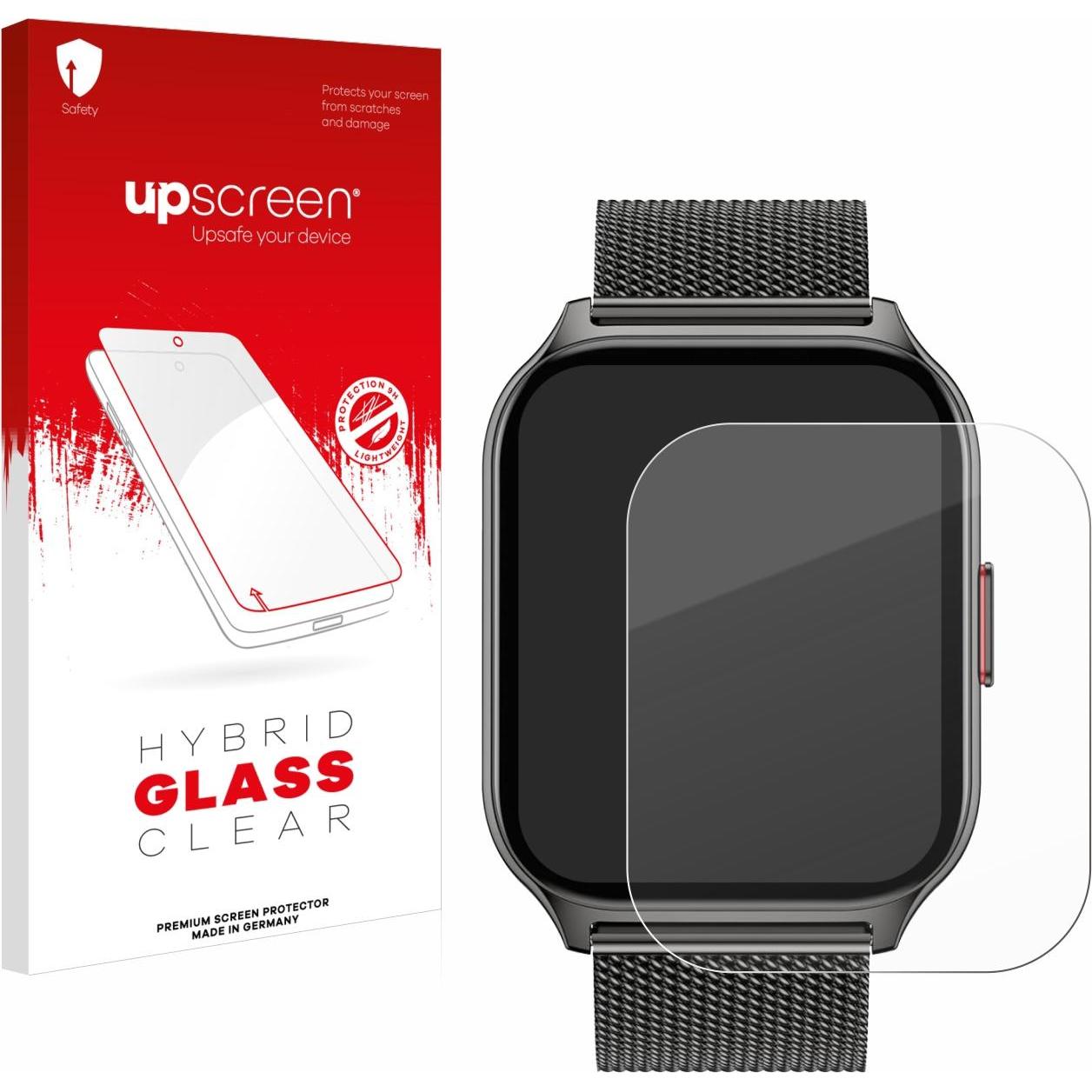 upscreen Scratch Shield Panzerglasfolie, Smartwatch Schutzfolie, Transparent