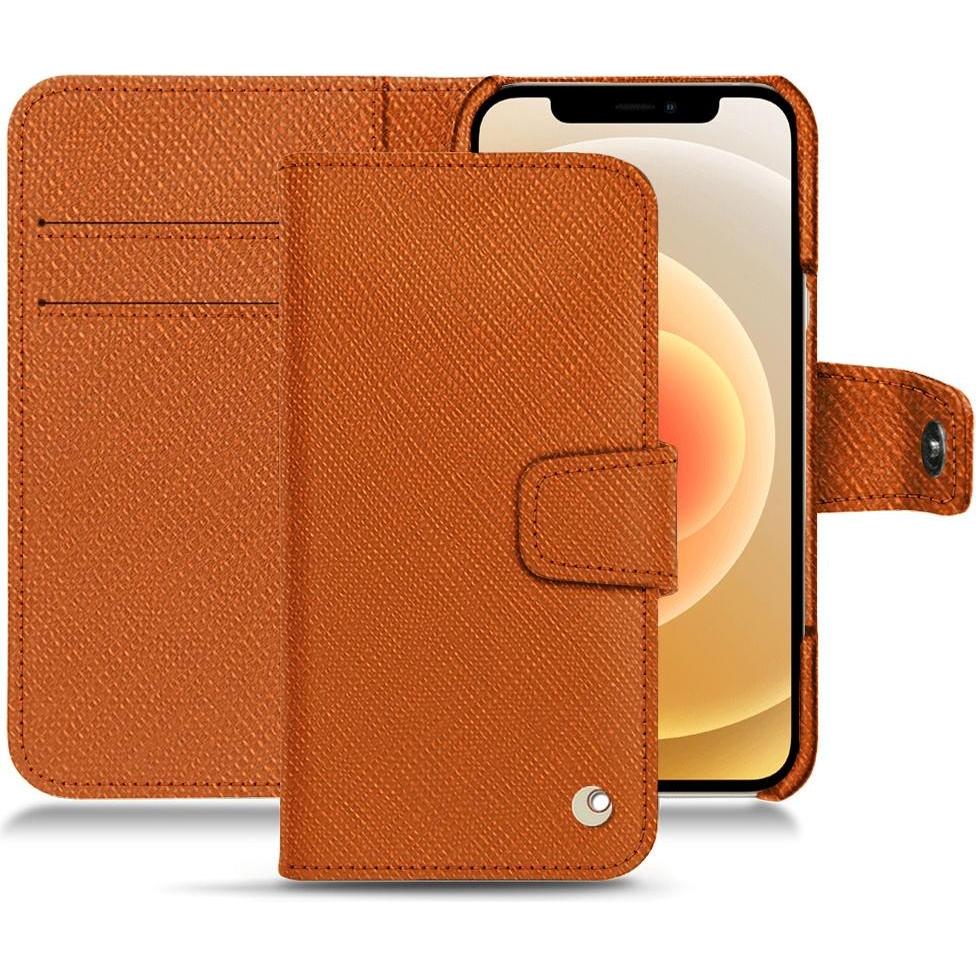 Noreve Lederschutzhülle (Apple iPhone 12 mini), Smartphone Hülle, Orange