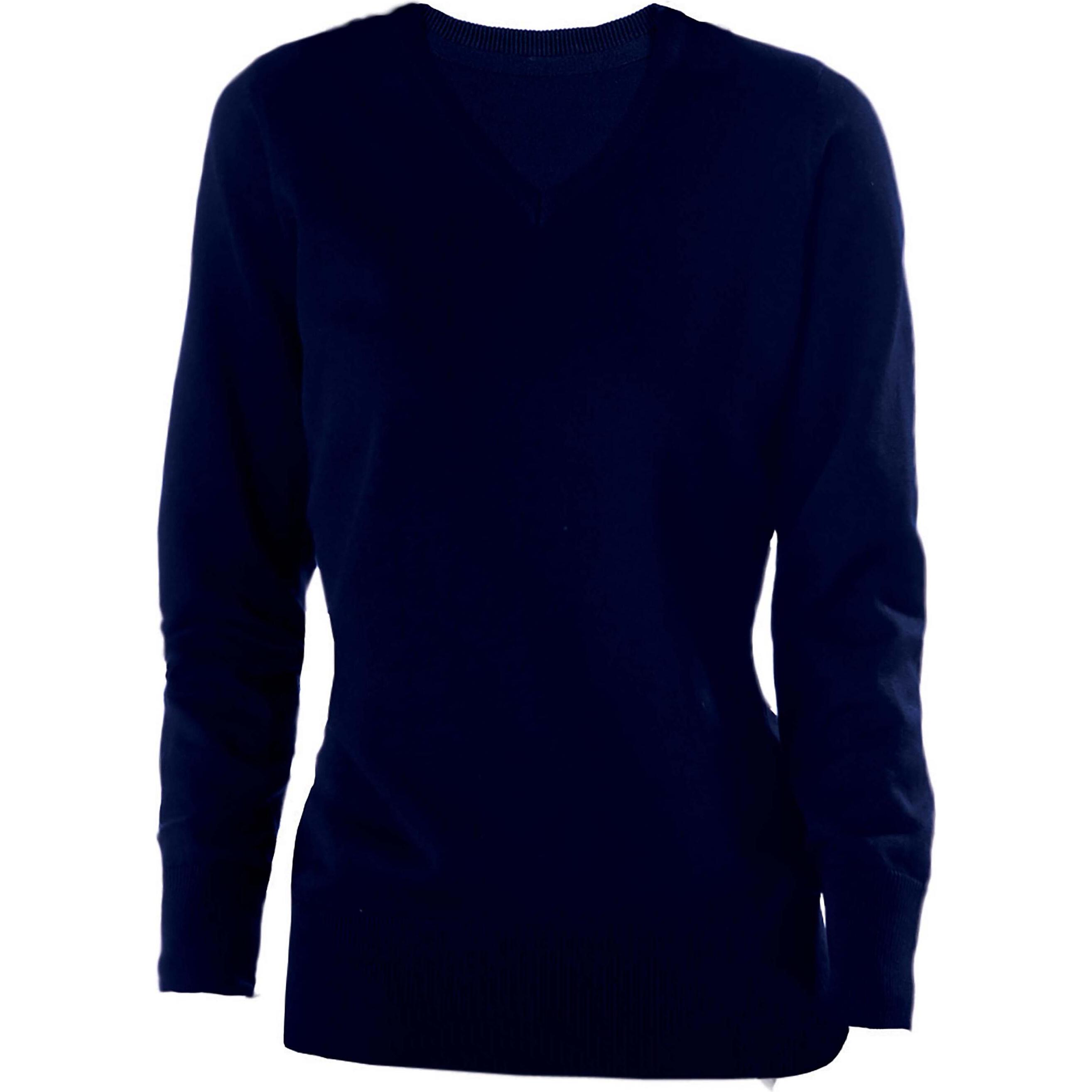 Thumbnail - Kariban, Damen, Pullover, V-Ausschnitt, Grau, (L)