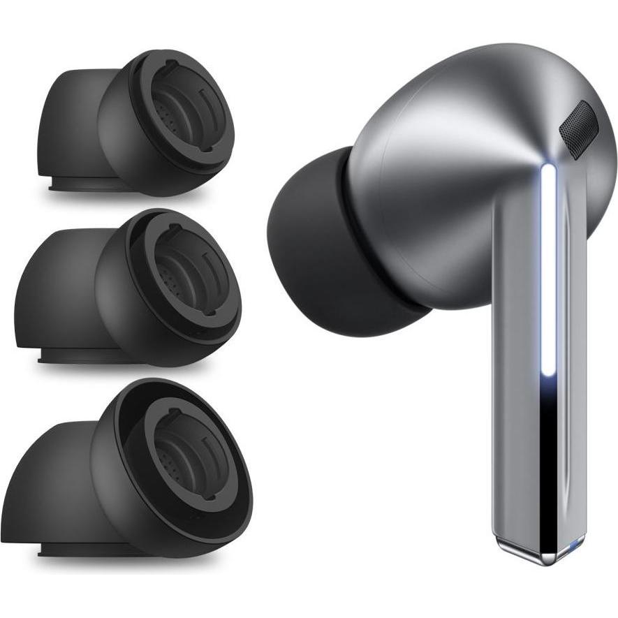 Tech-Protect Ear Tips für Samsung Galaxy Buds 3 Pro in den Grössen S / M / L - Schwarz (3 Stk.) (Samsung Galaxy Buds3 Pro), Cuscinetti per cuffie, Ner
