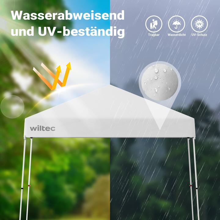 Actual product image Wiltec Faltpavillon 250x250cm weiss wasserdicht Pavillon Gartenpavillon Camping (250 cm, 250 cm)