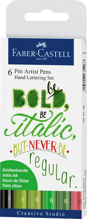 Faber-Castell Pitt Art Pen Handlettering (Grün, 6 x)