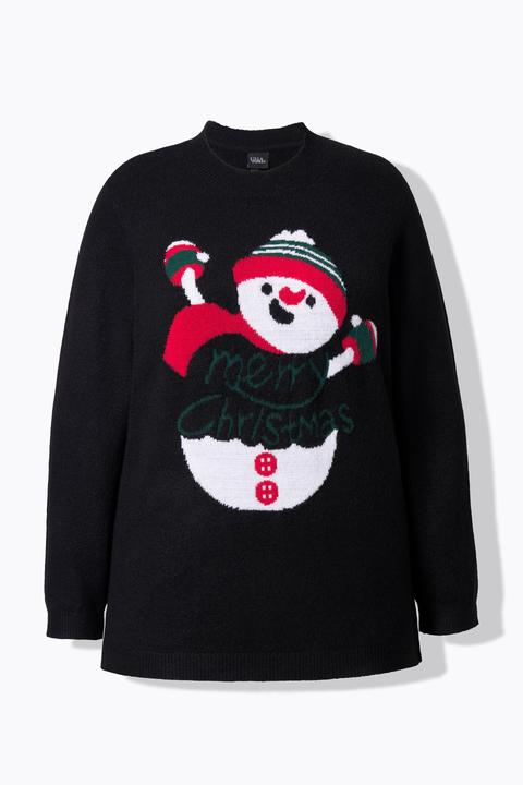 Produktbild Ulla Popken Pullover, Weihnachtsmotiv, Stehkragen, Langarm (48)