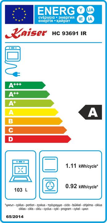 Energie-Label Kaiser HC 93691 IR
