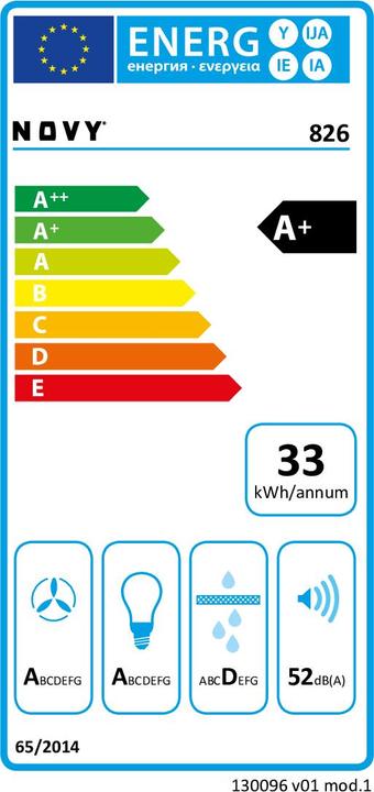 Energie-Label NOVY 826 (Unterbauhaube)