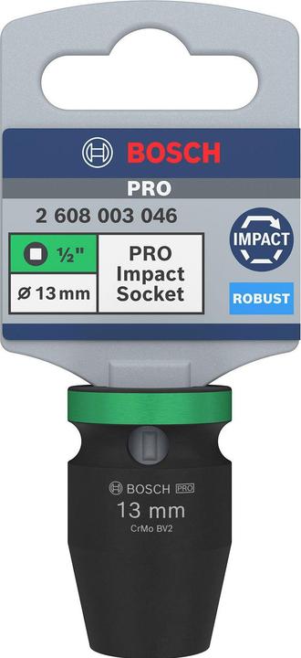 Produktbild Bosch Professional Zubehör PRO Impact Steckschlüsseleinsatz, 1/2", 13 mm, Standard (13 mm)