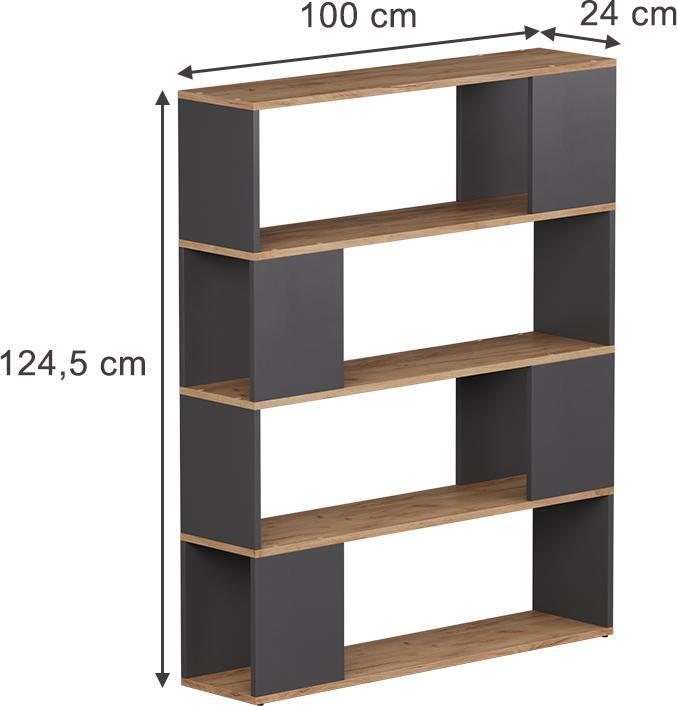 Actual product image Vicco Raumteiler Eneos, Anthrazit/Goldkraft Eiche, 100 x 124.5 cm