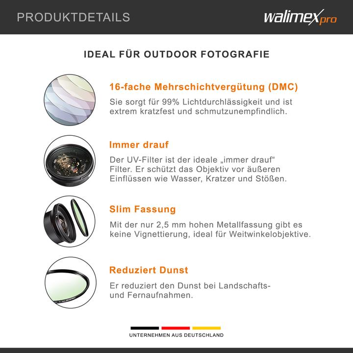 Immagine prodotto Walimex Filtro UV Slim Super DMC 95mm (95 mm, Filtro UV, 95 mm)