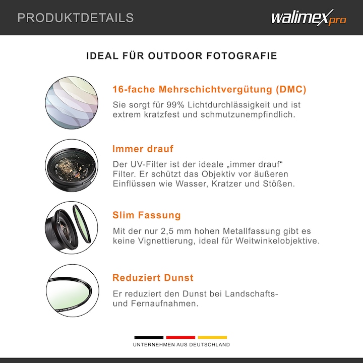 Produktbild Walimex UV-Filter Slim Super DMC 95mm (95 mm, UV-Filter, 95 mm)