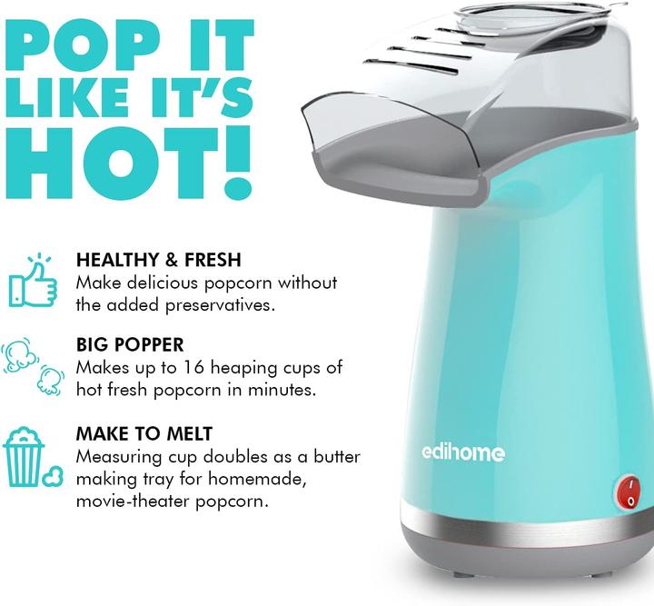 Actual product image Edihome Electric Popcorn Maker, Blue