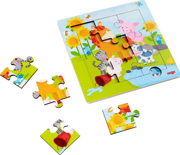 Produktbild Haba Holzrahmen-Puzzle Tierfreunde (9 Teile)