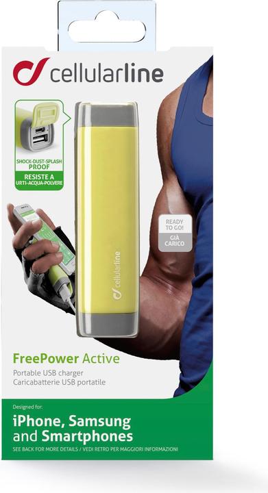 Produktbild Cellularline Active power bank 2200, lime (2200 mAh)