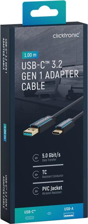 Actual product image clicktronic USB-C adapter cable (1 m, USB 3.0)
