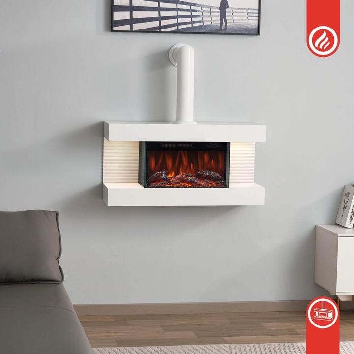 Actual product image Kaminio LIZ electric fireplace with stovepipe