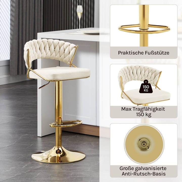 Produktbild Woltu 2x Barhocker höhenverstellbar