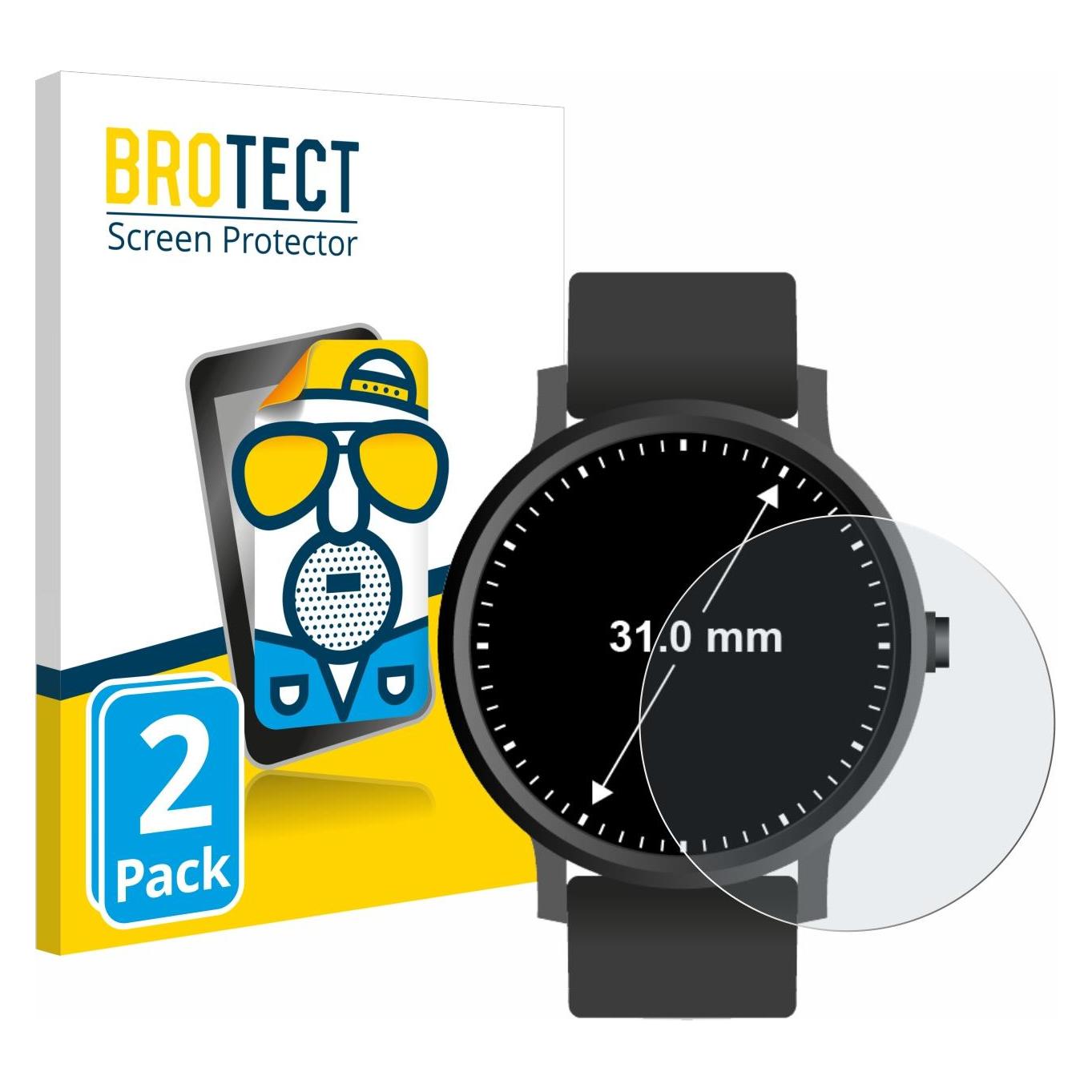 Brotect Entspiegelungs-Schutzfolie Displayschutz Matt, Smartwatch Schutzfolie, Grau