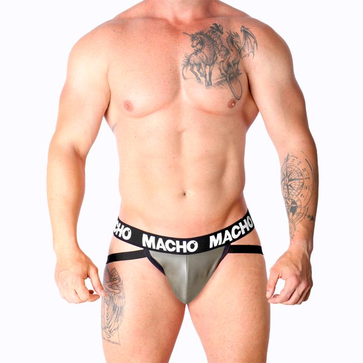 Actual product image Macho Underwear Macho - Mx27gr Jock Grey Beige Leather XL (XL)