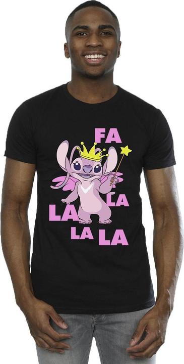 Actual product image Disney Mens Lilo & Stitch Angel Fa La La T-Shirt (M)