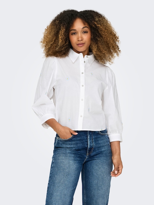Immagine prodotto Only Colletto camicia Box fit Polsini con bottone Taglio manica voluminoso Camicia Camicia Camicia (L)
