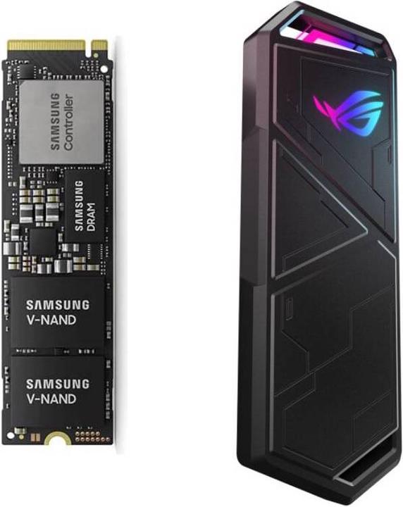 Actual product image Samsung PM9A1 + Asus ROG Strix Arion Lite case