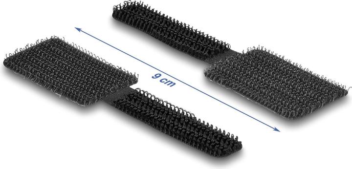 Produktbild Delock Klettkabelbinder selbstklebend Schwarz 90 mm x 24 mm (Klettkabelbinder, 90 mm, 10 Stk.)