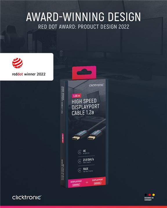 Actual product image clicktronic DisplayPort — DisplayPort (1 m)