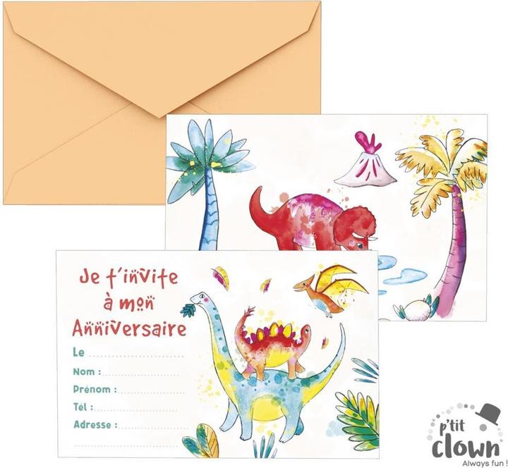 Immagine prodotto P'tit Clown Invito Dino T Rex (8 pz.)