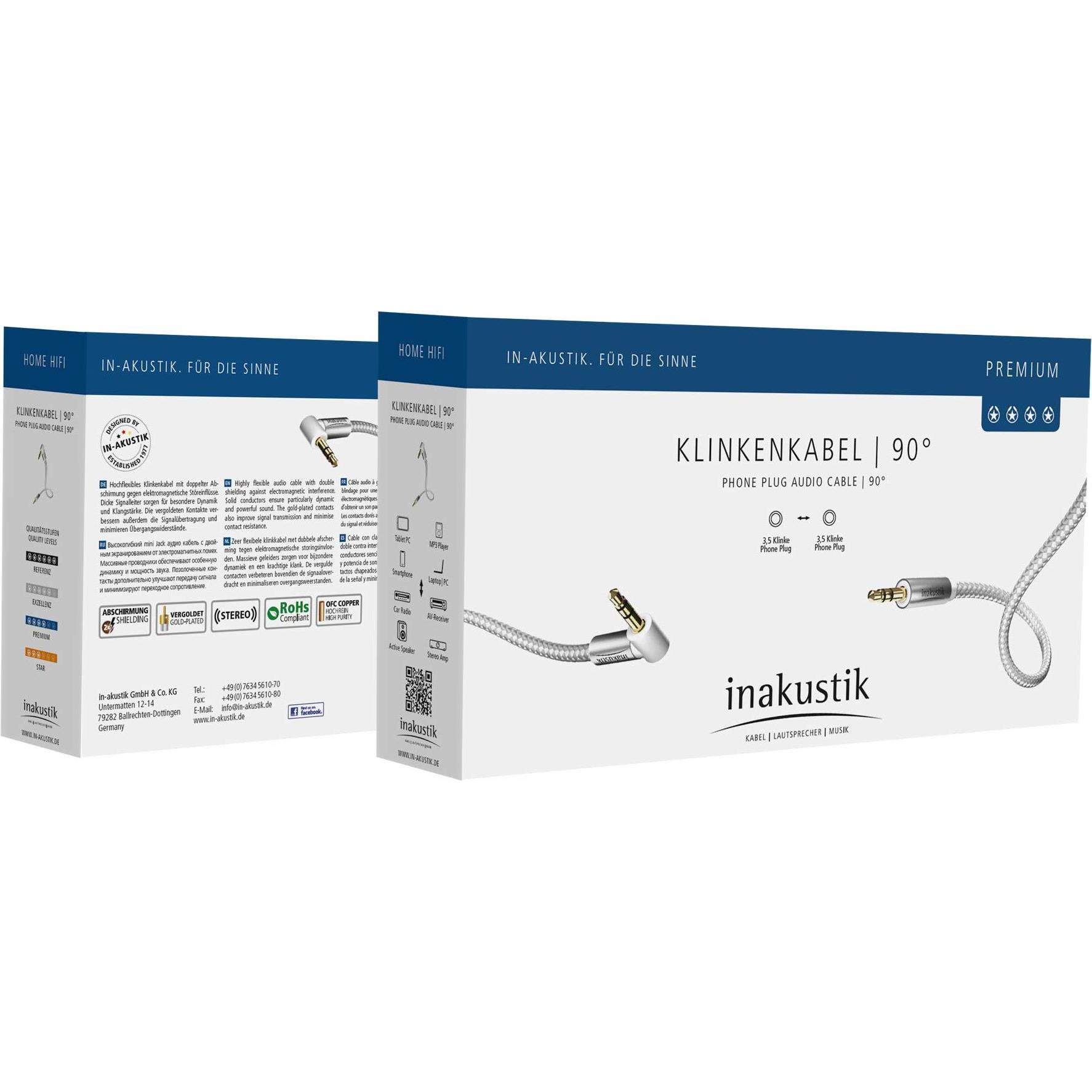 Thumbnail - Inakustik Premium MP3 Klinkenkabel (1.50 m, 3.5mm Klinke (AUX)), Audio Kabel