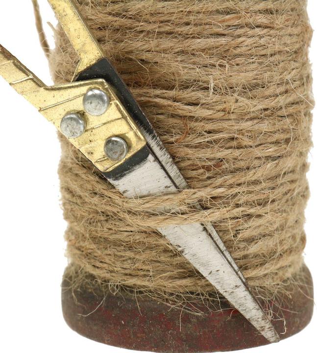 Image du produit Viana Dekorative Bandspulen mit Juteband und Schere im Nostalgie-Look (2x)