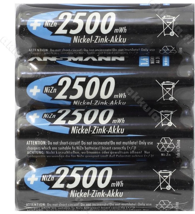 Actual product image Ansmann NiZN battery (4 pcs., AA, 1500 mAh)