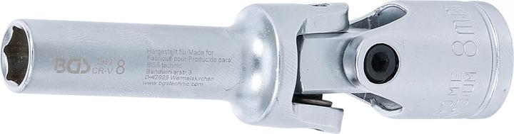 Produktbild BGS Glühkerzen-Gelenk-Einsatz Sechskant Antrieb Innenvierkant 10 mm (3/8") SW 8 mm (8 mm)