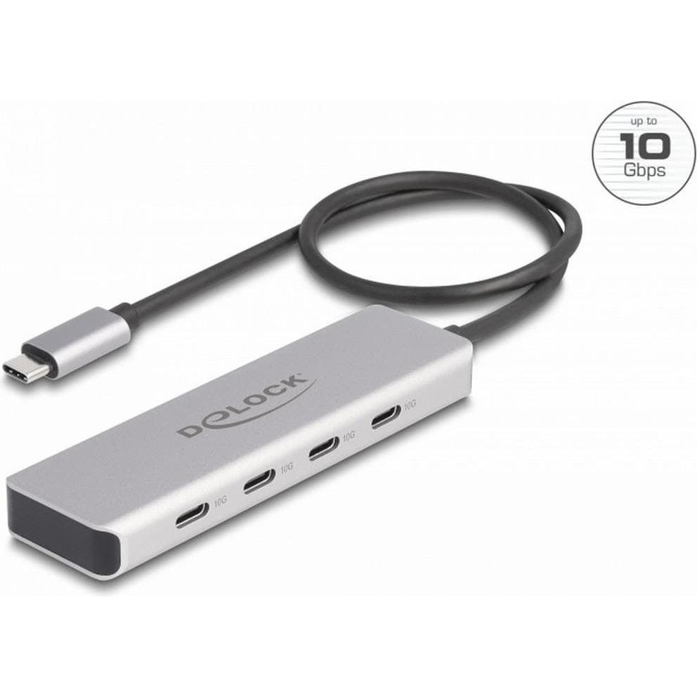 Delock Mobile (USB-C, 4 Ports), Dockingstation + USB Hub, Grau