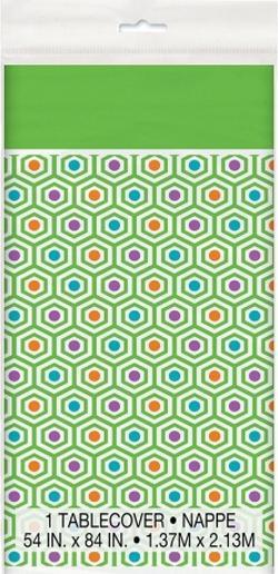 Actual product image Unique Party Plastic Polka Dot Birthday Tablecloth (213.36 x 137.16 cm)