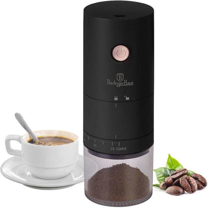 Actual product image BerlingerHaus Professionelle Kaffeemühle elektrisch mit Akku, Keramikmahlwerk & 38 präzise Mahlgrade