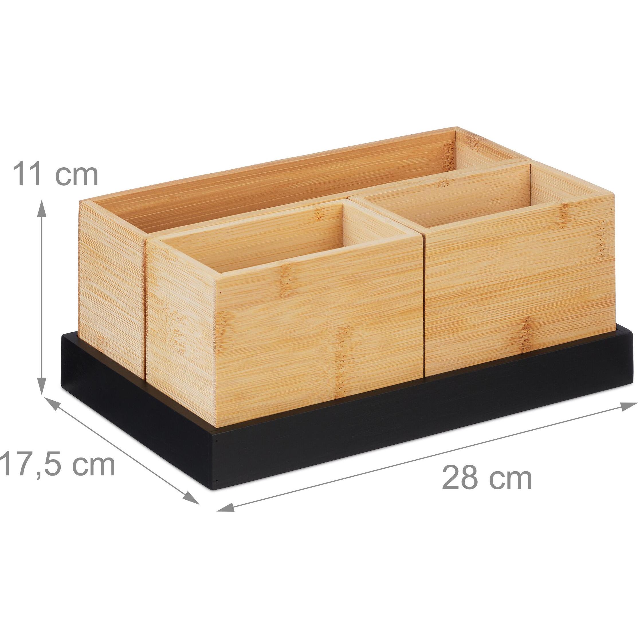 Thumbnail - Relaxdays, Schreibtisch Accessoire, 4-tlg. Bambusorganizer-Set
