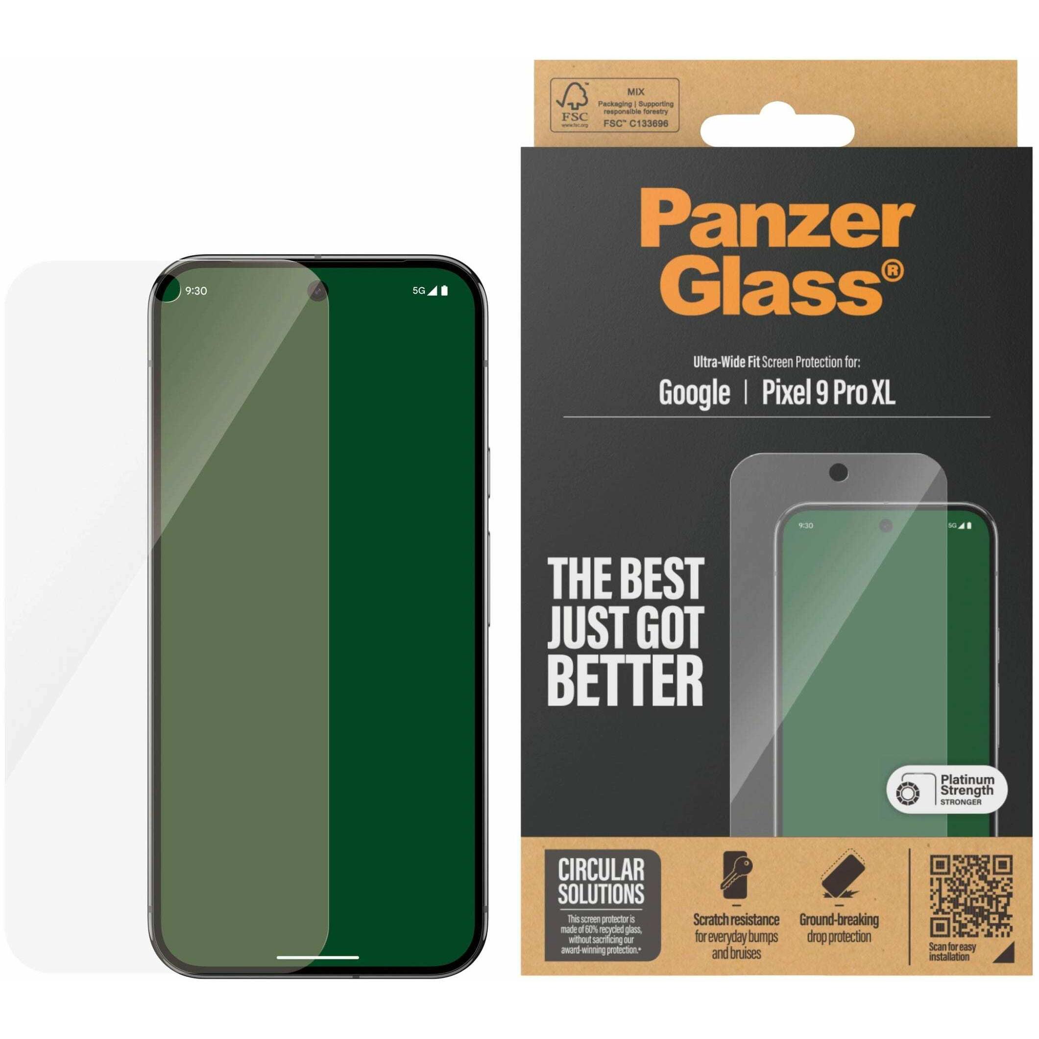 PanzerGlass Ultra-Wide Fit (1 Stück, Google Pixel 9 Pro XL), Smartphone Schutzfolie, Transparent