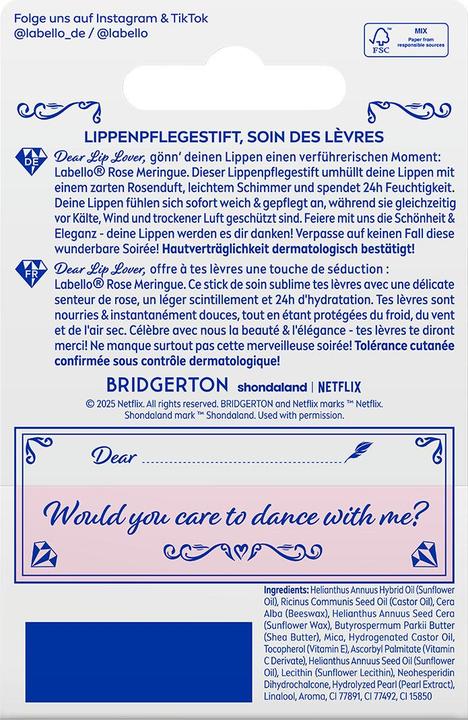 Produktbild LABELLO Bridgerton Rose Meringue Lip (Lippenbalsam, 4.80 ml)