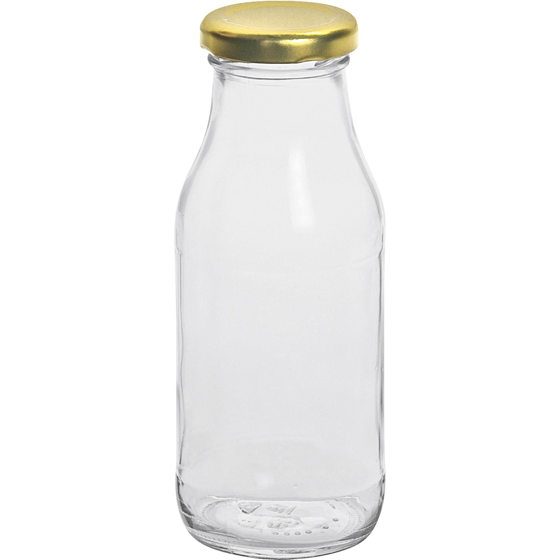 Emsy Saftflasche 250ml mit 43mm TO-Deckel gold, Einmachgläser, Gold