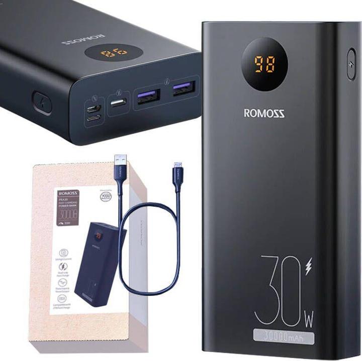 Image du produit Romoss Banque d'alimentation PEA30 30000mAh (black) (30000 mAh, 30 W, 30000 Wh)