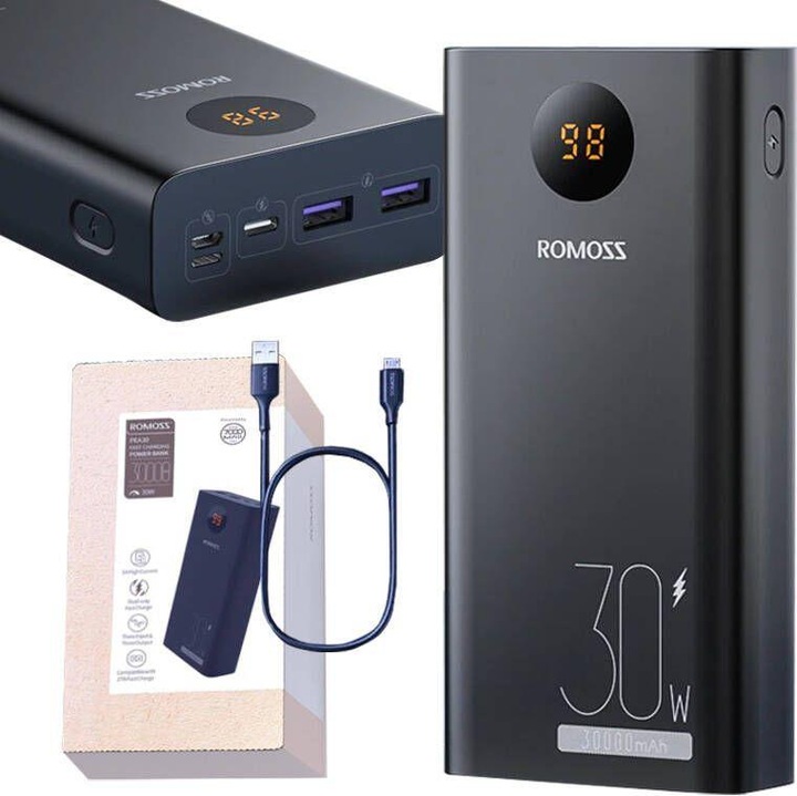 Produktbild Romoss Powerbank PEA30 30000mAh (black) (30000 mAh, 30 W, 30000 Wh)