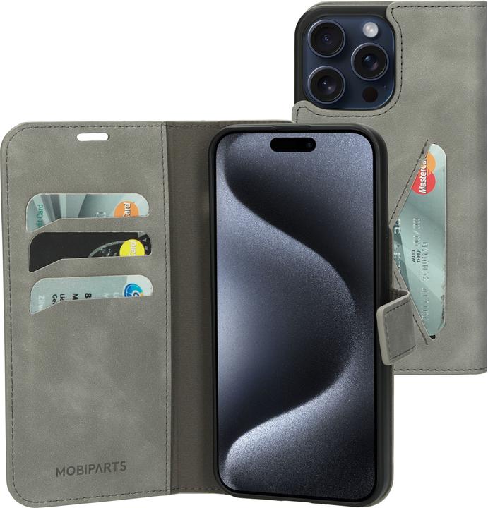 Mobiparts Classic Wallet Case Apple iPhone 15 Pro Max Granite Grey (Apple iPhone 15 Pro Max)
