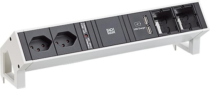 Produktbild Bachmann Steckdosenleiste DESK 2, 2xT13, 1xCustom, w (2 x, Typ 13, USB-A, 0.20 m)