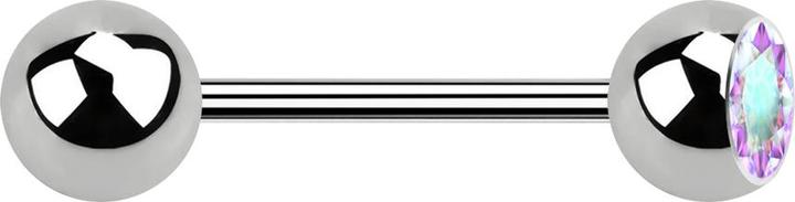 Produktbild Star Piercing Micro Barbell silber mit Kugel und Kugel Kristall multicolor (ohne Messing, Titan)