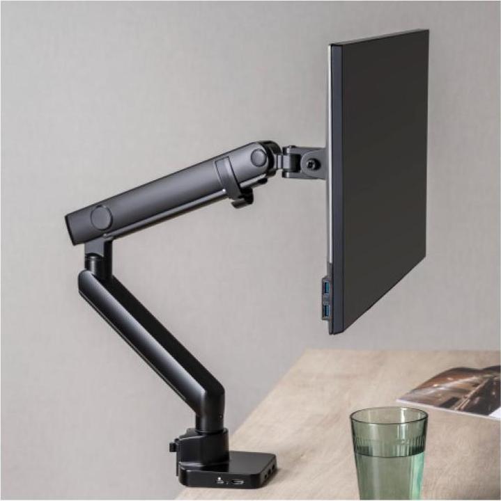 Actual product image Urban Factory Spring Monitor Arm With 6 In 1 Built-In USB-C Docking Station (32", 8 kg)