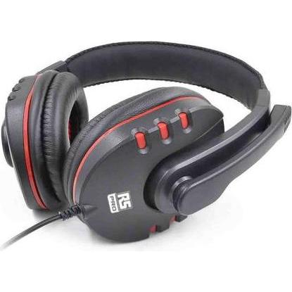 Rs Pro PC 3.5MM Headset with Flip Down M (Kabelgebunden), Office Headset, Schwarz, Rot