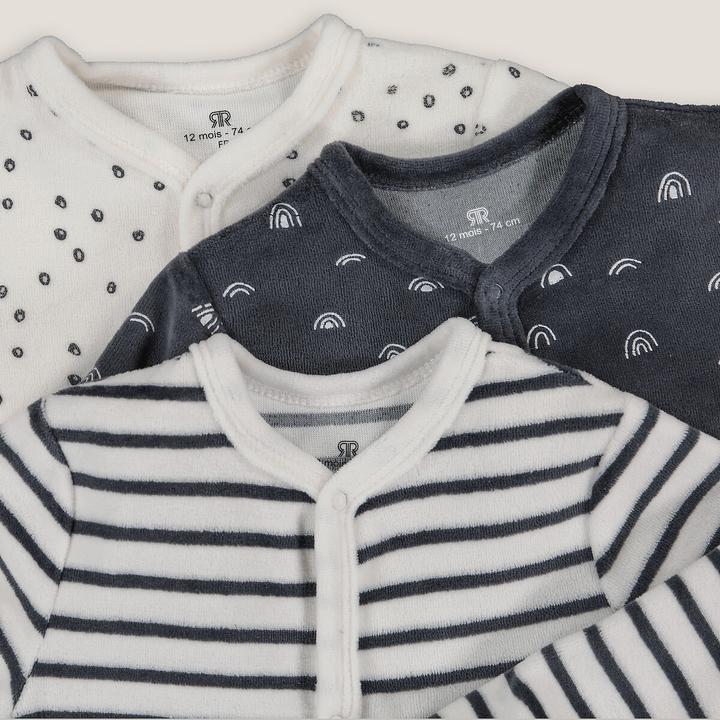 Produktbild La Redoute Collections 3er-Pack Strampler aus Samt (80)