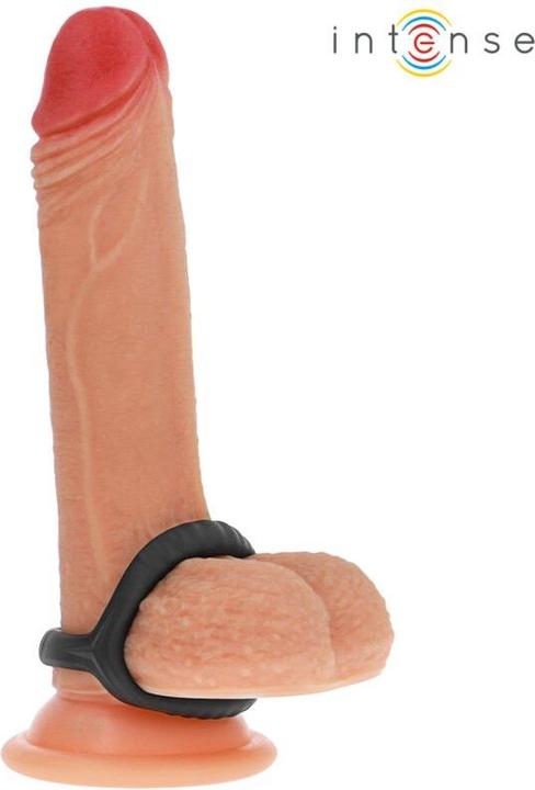 Produktbild Intense Carson Doppelter Penisring Aus Silikon Schwarz Modell 4 (4.50 cm)