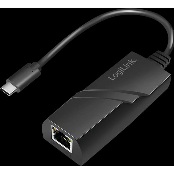 Thumbnail - LogiLink USB 3.2 Gen 1, USB-C auf Gigabit Adapter (USB-C), Netzwerkadapter, Schwarz