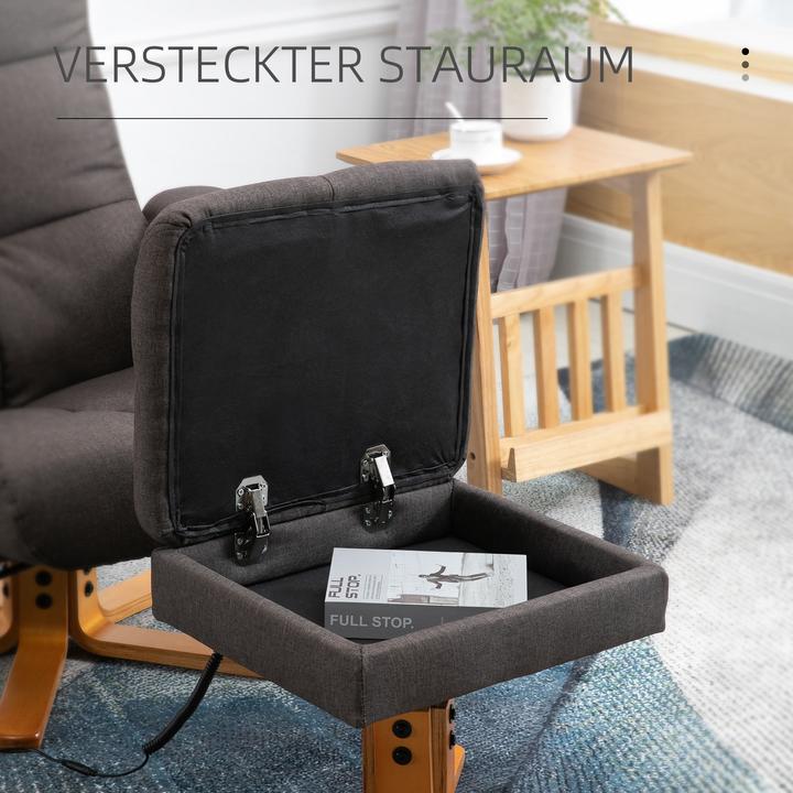 Actual product image Homcom Massage chair with footstool and storage space