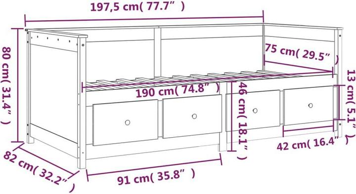 Image du produit vidaXL Tagesbett (75 x 190 cm)